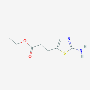 molecular formula C8H12N2O2S B13561974 Ethyl 3-(2-aminothiazol-5-yl)propanoate 