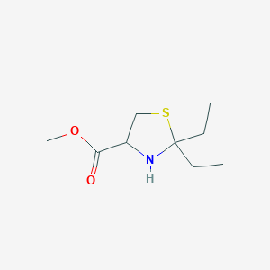molecular formula C9H17NO2S B13561978 Methyl 2,2-diethyl-1,3-thiazolidine-4-carboxylate hydrochloride CAS No. 1437311-92-6