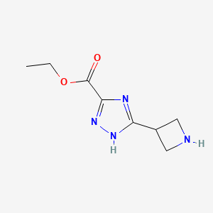 molecular formula C8H12N4O2 B13562170 Ethyl 3-(azetidin-3-yl)-1h-1,2,4-triazole-5-carboxylate 
