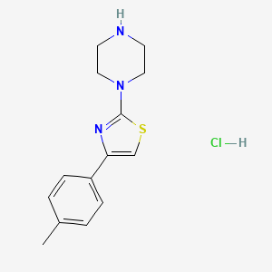 molecular formula C14H18ClN3S B1356221 2-(Piperazin-1-yl)-4-(p-tolyl)thiazole hydrochloride 