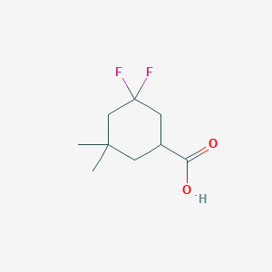 molecular formula C9H14F2O2 B13562211 3,3-Difluoro-5,5-dimethylcyclohexane-1-carboxylic acid 