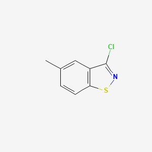 molecular formula C8H6ClNS B13562222 3-Chloro-5-methyl-1,2-benzothiazole CAS No. 19331-20-5