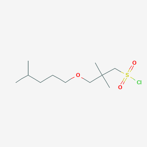 molecular formula C11H23ClO3S B13562302 2,2-Dimethyl-3-((4-methylpentyl)oxy)propane-1-sulfonyl chloride 
