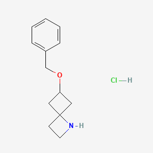 molecular formula C13H18ClNO B13562347 6-(Benzyloxy)-1-azaspiro[3.3]heptanehydrochloride 
