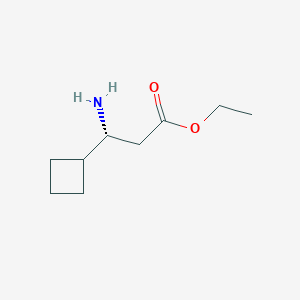 molecular formula C9H17NO2 B13562358 Ethyl (R)-3-amino-3-cyclobutylpropanoate 