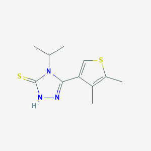 molecular formula C11H15N3S2 B1356236 5-(4,5-二甲基噻吩-3-基)-4-异丙基-4H-1,2,4-三唑-3-硫醇 CAS No. 847503-20-2
