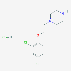 molecular formula C12H17Cl3N2O B1356238 1-[2-(2,4-Dichlorophenoxy)ethyl]piperazine hydrochloride 