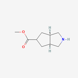 molecular formula C9H15NO2 B13562398 Rel-methyl (3aR,5s,6aS)-octahydrocyclopenta[c]pyrrole-5-carboxylate 
