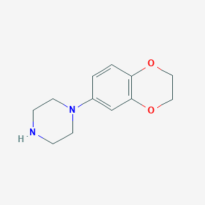 molecular formula C12H16N2O2 B135624 1-(2,3-Dihydro-benzo[1,4]dioxin-6-yl)-piperazine CAS No. 148245-18-5