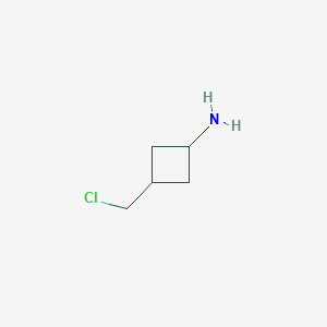 molecular formula C5H10ClN B13562432 3-(Chloromethyl)cyclobutan-1-amine 