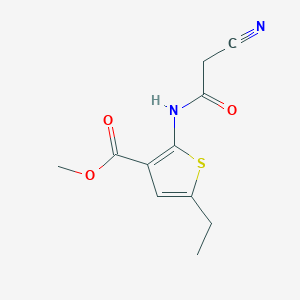 molecular formula C11H12N2O3S B1356244 2-[(氰基乙酰)氨基]-5-乙基噻吩-3-羧酸甲酯 CAS No. 667435-71-4