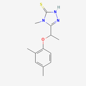 molecular formula C13H17N3OS B1356249 5-[1-(2,4-dimethylphenoxy)ethyl]-4-methyl-4H-1,2,4-triazole-3-thiol CAS No. 725221-37-4