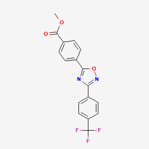 molecular formula C17H11F3N2O3 B1356251 Methyl 4-(3-(4-(trifluoromethyl)phenyl)-1,2,4-oxadiazol-5-yl)benzoate CAS No. 480390-86-1