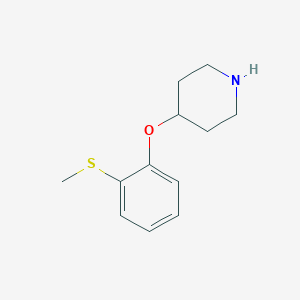 molecular formula C12H17NOS B13562515 4-(2-(Methylthio)phenoxy)piperidine 