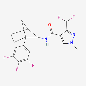 molecular formula C18H16F5N3O B13562563 3-(difluoromethyl)-1-methyl-N-[1-(3,4,5-trifluorophenyl)bicyclo[2.1.1]hexan-5-yl]-1H-pyrazole-4-carboxamide 