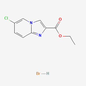molecular formula C10H10BrClN2O2 B1356258 6-氯咪唑并[1,2-A]吡啶-2-甲酸乙酯氢溴酸盐 CAS No. 1177351-45-9