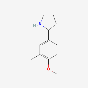 molecular formula C12H17NO B1356262 2-(4-Methoxy-3-methylphenyl)pyrrolidine CAS No. 887361-09-3