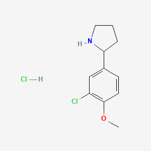 molecular formula C11H15Cl2NO B1356264 盐酸2-(3-氯-4-甲氧基苯基)吡咯烷 CAS No. 1177352-21-4