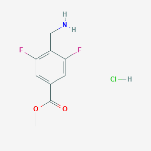 molecular formula C9H10ClF2NO2 B13562697 Methyl4-(aminomethyl)-3,5-difluorobenzoatehydrochloride 