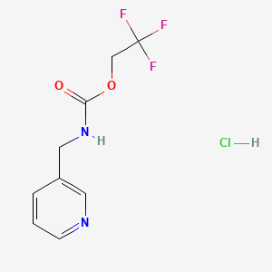 molecular formula C9H10ClF3N2O2 B13562725 2,2,2-trifluoroethylN-[(pyridin-3-yl)methyl]carbamatehydrochloride 