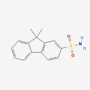molecular formula C15H15NO2S B13562756 9,9-dimethyl-9H-fluorene-2-sulfonamide 