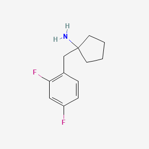 molecular formula C12H15F2N B13562789 1-(2,4-Difluorobenzyl)cyclopentan-1-amine 