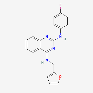 molecular formula C19H15FN4O B13562805 N2-(4-fluorophenyl)-N4-(furan-2-ylmethyl)quinazoline-2,4-diamine 