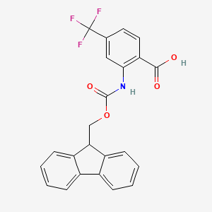 molecular formula C23H16F3NO4 B13562864 2-((((9h-Fluoren-9-yl)methoxy)carbonyl)amino)-4-(trifluoromethyl)benzoic acid 
