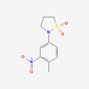 molecular formula C10H12N2O4S B13562895 2-(4-Methyl-3-nitrophenyl)-1lambda6,2-thiazolidine-1,1-dione 