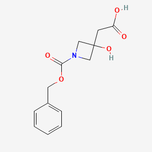 molecular formula C13H15NO5 B13562942 2-{1-[(Benzyloxy)carbonyl]-3-hydroxyazetidin-3-yl}aceticacid 