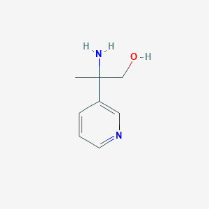 molecular formula C8H12N2O B13562949 2-Amino-2-(pyridin-3-yl)propan-1-ol 