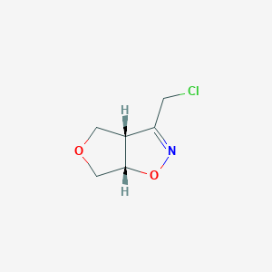 molecular formula C6H8ClNO2 B13562966 rac-(3aR,6aR)-3-(chloromethyl)-3aH,4H,6H,6aH-furo[3,4-d][1,2]oxazole 