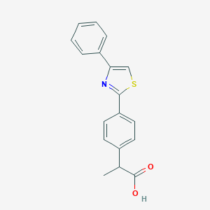 molecular formula C18H15NO2S B135630 2-[4-(4-Phenylthiazol-2-yl)phenyl]propanoic acid CAS No. 132483-29-5