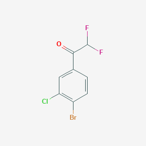 molecular formula C8H4BrClF2O B13563001 1-(4-Bromo-3-chlorophenyl)-2,2-difluoroethanone CAS No. 1823323-64-3