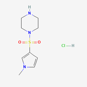 molecular formula C9H16ClN3O2S B13563020 1-[(1-methyl-1H-pyrrol-3-yl)sulfonyl]piperazinehydrochloride 