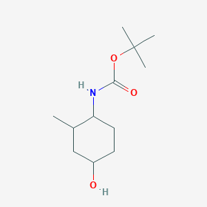 molecular formula C12H23NO3 B13563041 tert-butylN-(4-hydroxy-2-methylcyclohexyl)carbamate,Mixtureofdiastereomers 