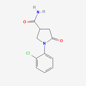 molecular formula C11H11ClN2O2 B1356321 1-(2-氯苯基)-5-氧代吡咯烷-3-甲酰胺 CAS No. 910443-29-7