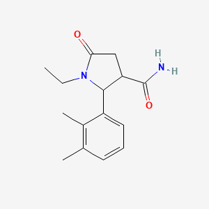 molecular formula C15H20N2O2 B1356322 2-(2,3-Dimethylphenyl)-1-ethyl-5-oxopyrrolidine-3-carboxamide CAS No. 910443-36-6