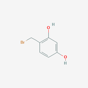 molecular formula C7H7BrO2 B13563348 4-(Bromomethyl)benzene-1,3-diol 
