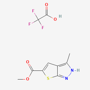 molecular formula C10H9F3N2O4S B13563357 methyl 3-methyl-1H-thieno[2,3-c]pyrazole-5-carboxylate; trifluoroacetic acid 