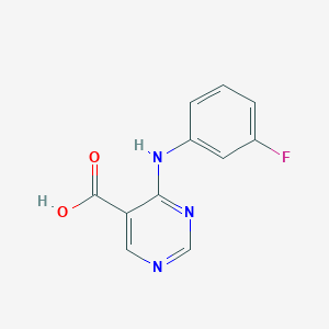 molecular formula C11H8FN3O2 B13563398 4-[(3-Fluorophenyl)amino]pyrimidine-5-carboxylicacid 