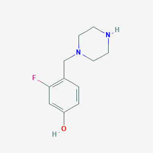 molecular formula C11H15FN2O B13563421 1-(2-Fluoro-4-nitrobenzyl)piperazine 