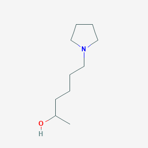molecular formula C10H21NO B13563433 6-(Pyrrolidin-1-yl)hexan-2-ol 