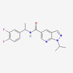 molecular formula C18H18F2N4O B1356349 N-[1-(3,4-difluorophenyl)ethyl]-1-(propan-2-yl)-1H-pyrazolo[3,4-b]pyridine-5-carboxamide 
