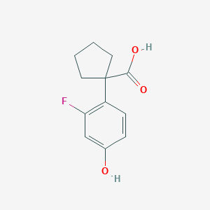 molecular formula C12H13FO3 B13563499 1-(2-Fluoro-4-hydroxyphenyl)cyclopentane-1-carboxylic acid 