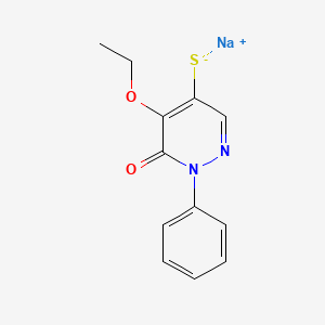 molecular formula C12H11N2NaO2S B13563568 Sodium (5-ethoxy-6-oxo-1-phenyl-1,6-dihydropyridazin-4-yl)sulfanide 