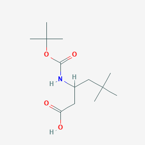 molecular formula C13H25NO4 B13563570 3-{[(Tert-butoxy)carbonyl]amino}-5,5-dimethylhexanoic acid 