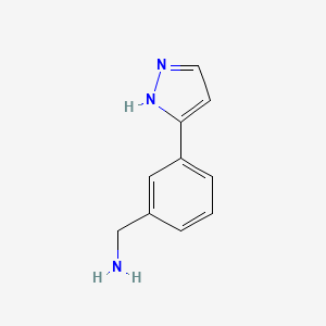 molecular formula C10H11N3 B13563603 (3-(1H-Pyrazol-3-yl)phenyl)methanamine 