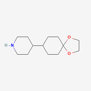 molecular formula C13H23NO2 B13563616 4-(1,4-Dioxaspiro[4.5]decan-8-yl)piperidine 