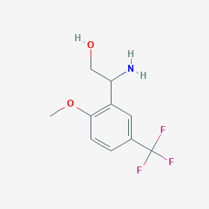 molecular formula C10H12F3NO2 B13563645 2-Amino-2-(2-methoxy-5-(trifluoromethyl)phenyl)ethan-1-ol 